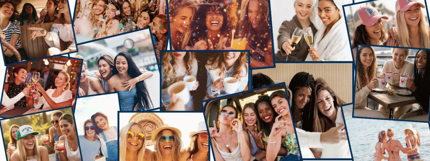 Collage of people at various social gatherings and events.