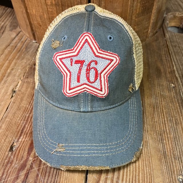 '76 Distressed Mesh Snapback Hat - Milestone Birthday Gift - Girls Trip Goods