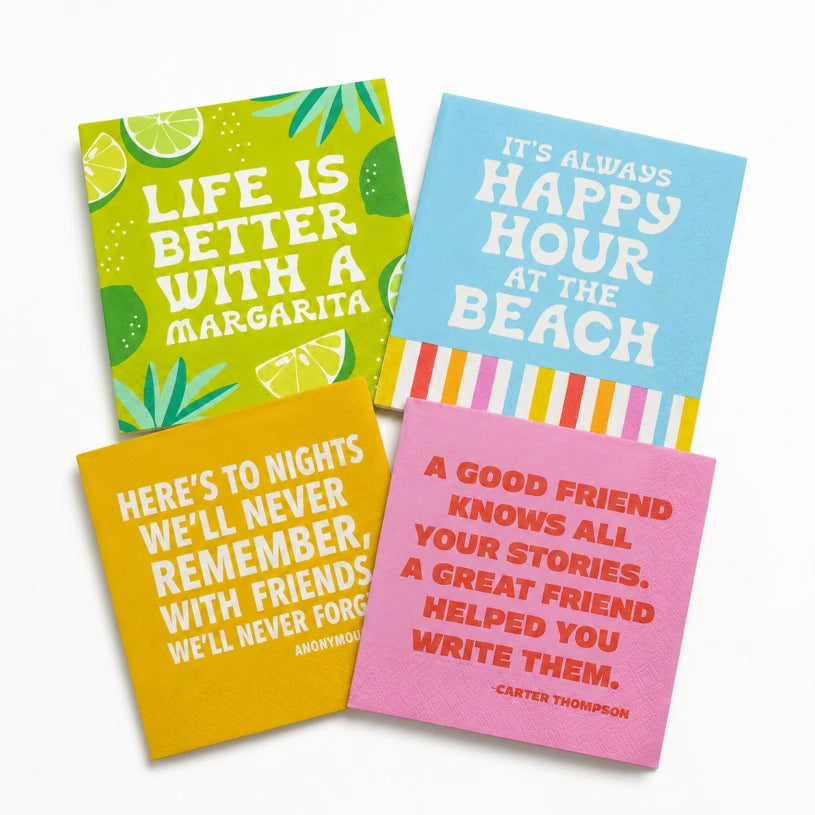 funny and colorful cocktail napkins