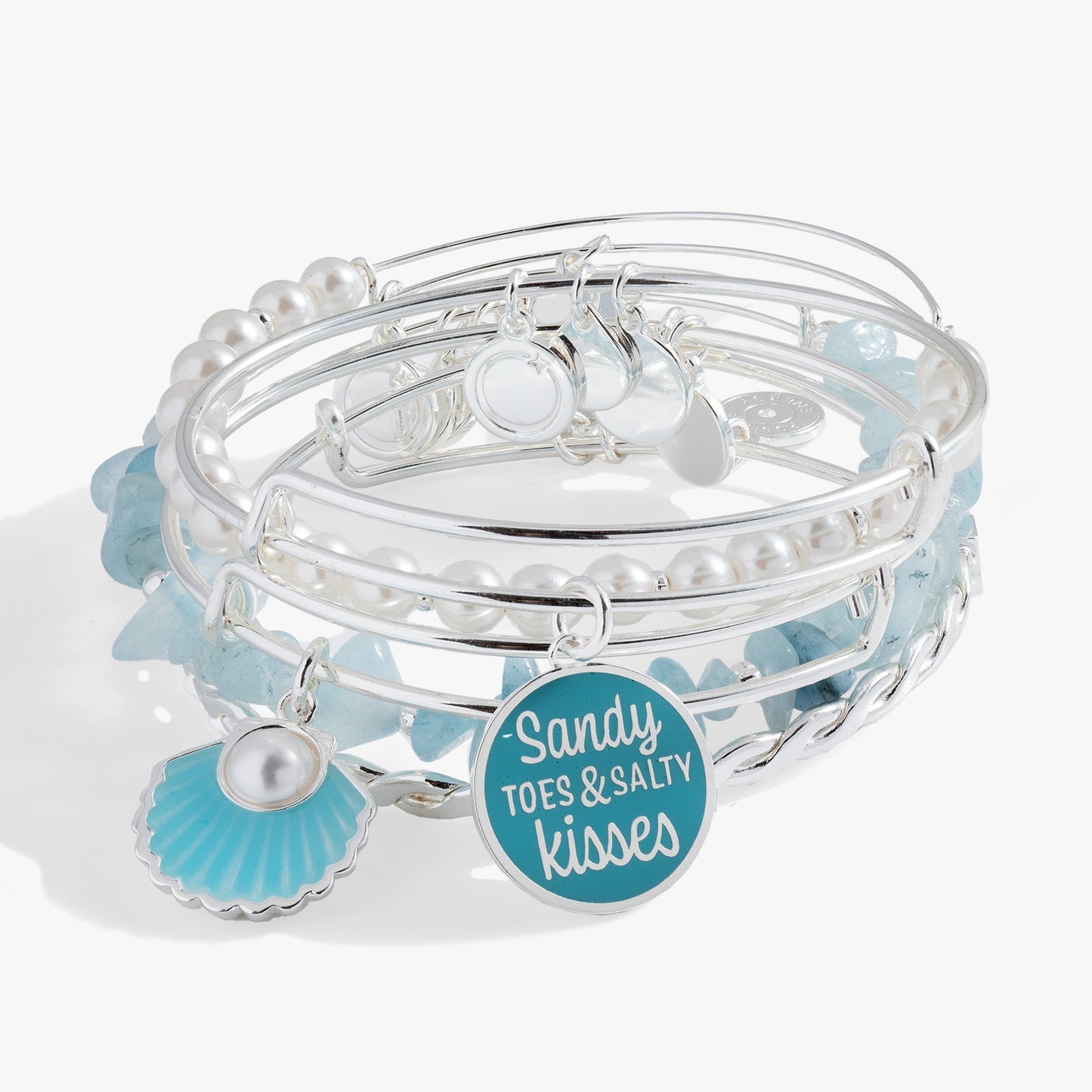 Alex and Ani Beach Days Bracelet Stack Set of 5 | Sandy Toes & Salty Kisses - Girls Trip Goods