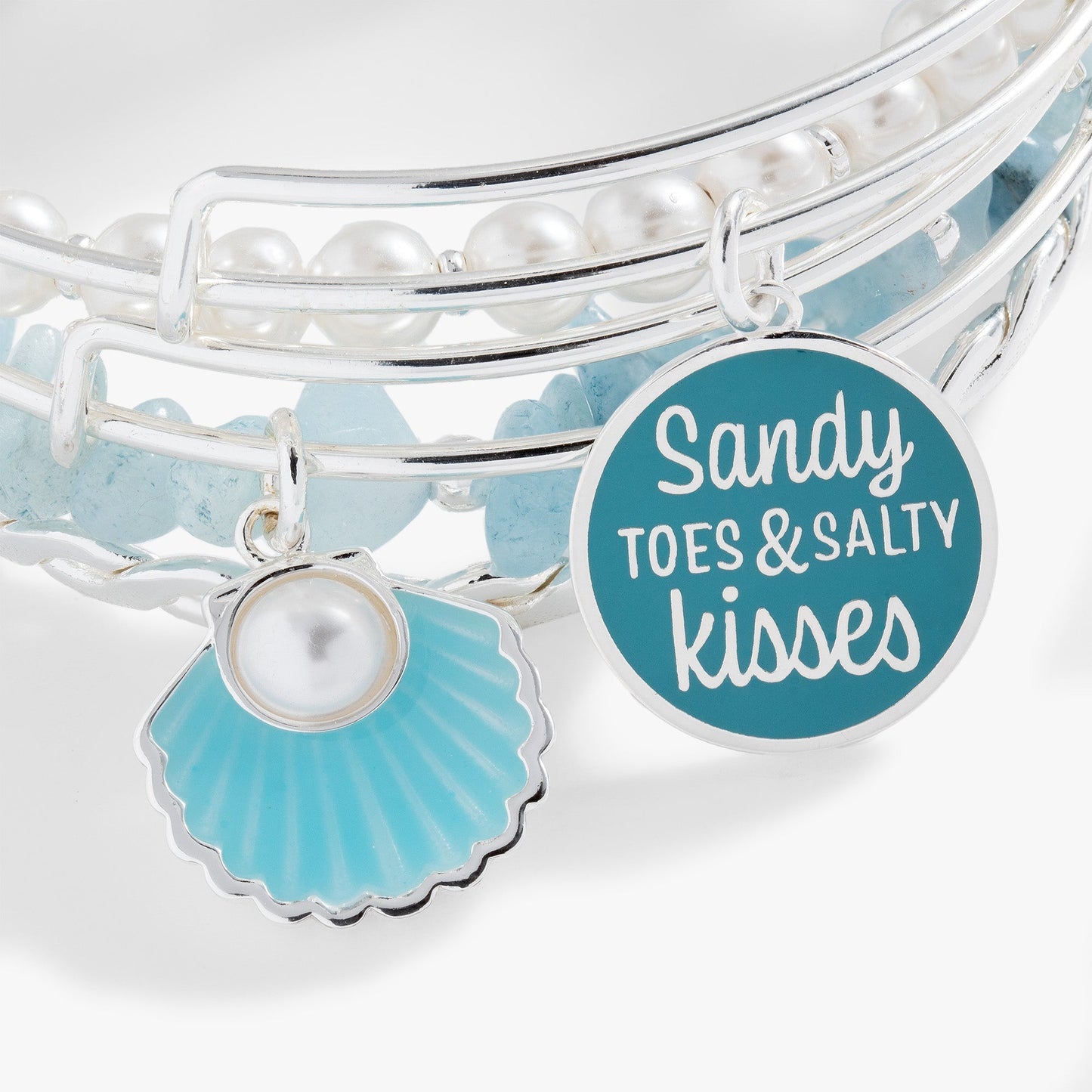 Alex and Ani Beach Days Bracelet Stack Set of 5 | Sandy Toes & Salty Kisses - Girls Trip Goods