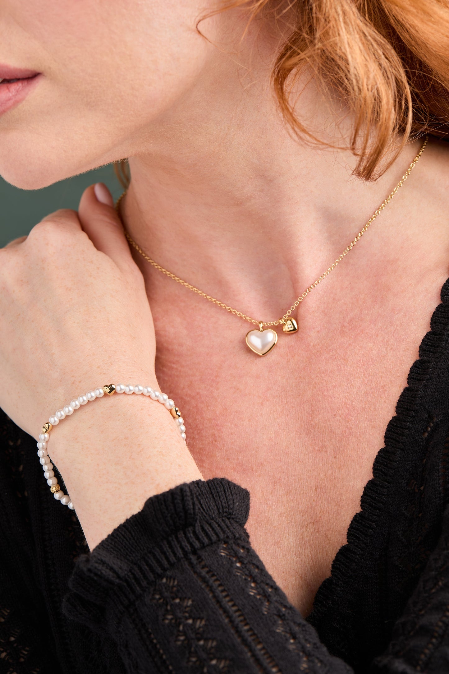 Alex and Ani Heart + Pearl Stretch Bracelet | Gold Hearts - Girls Trip Goods