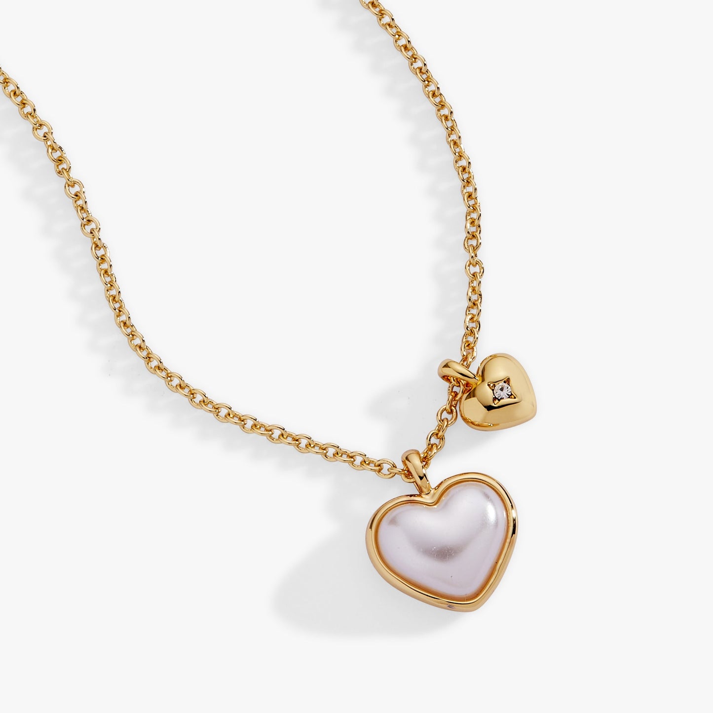 Alex and Ani Pearl Heart Duo Charm Necklace | Gold + Crystal Accent - Girls Trip Goods