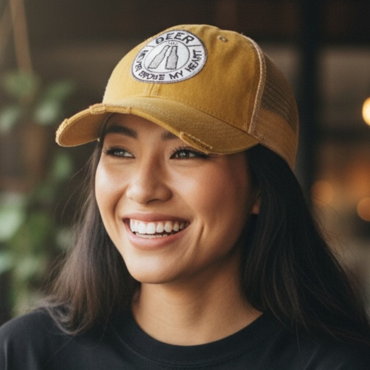 Beer Never Broke My Heart Hat Distressed Trucker Hat - Girls Trip Goods