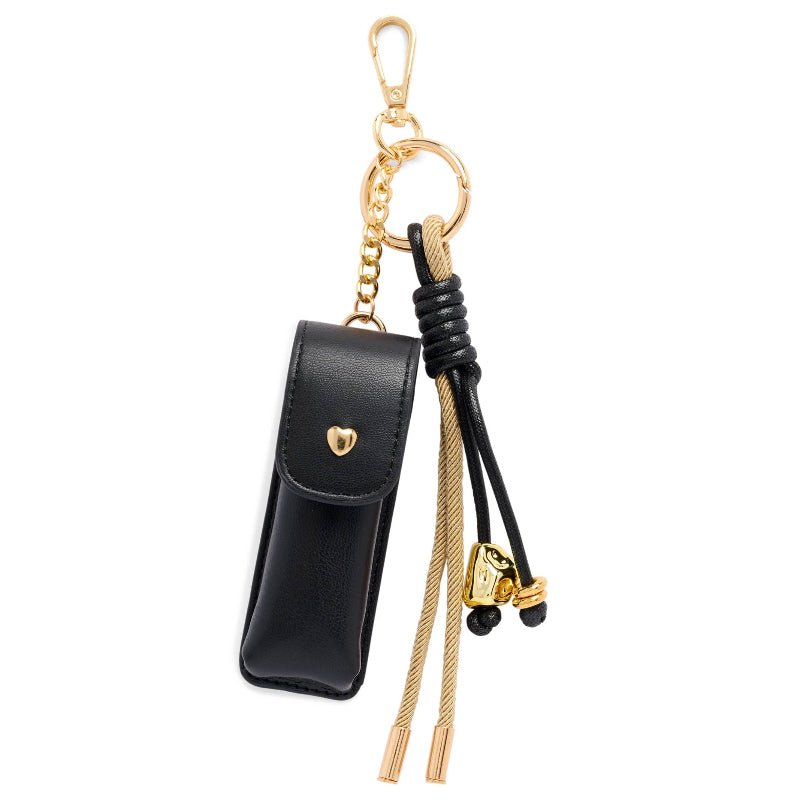 Black Lipstick Case Bag Charm & Key Ring | Mini Lipstick Holder Accessory - Girls Trip Goods