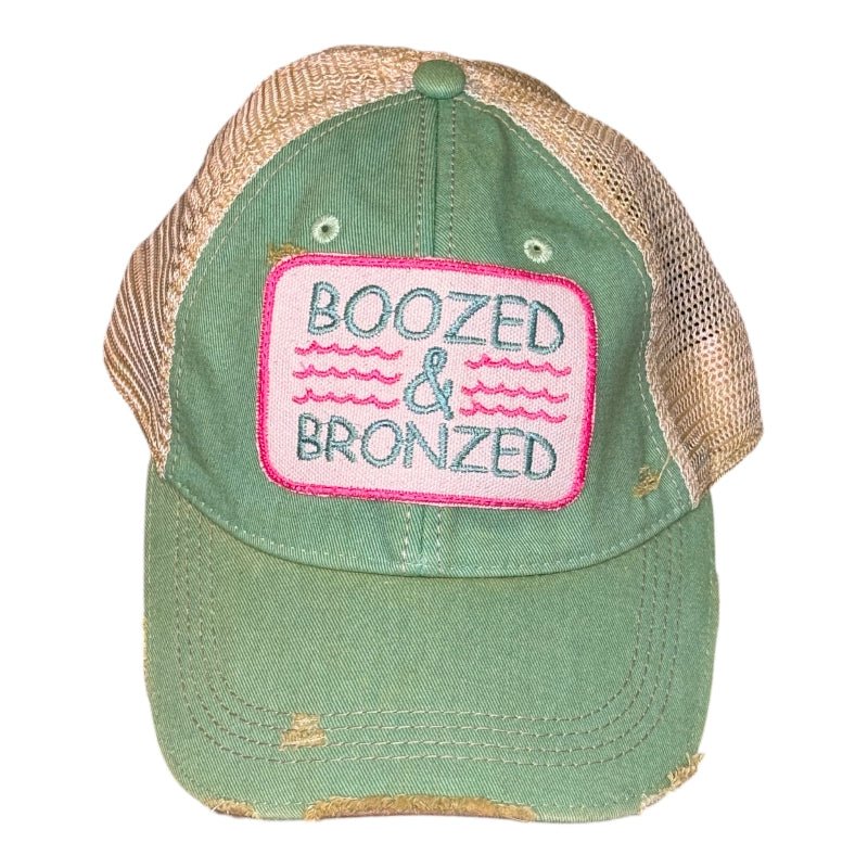 Boozed & Bronzed Hat – Embroidered Patch Snapback | Girls Trip Goods - Girls Trip Goods
