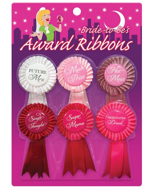 Bride - to - Be Award Ribbons Set (6 Pack) – Bachelorette Party Sashes & Badges - Girls Trip Goods