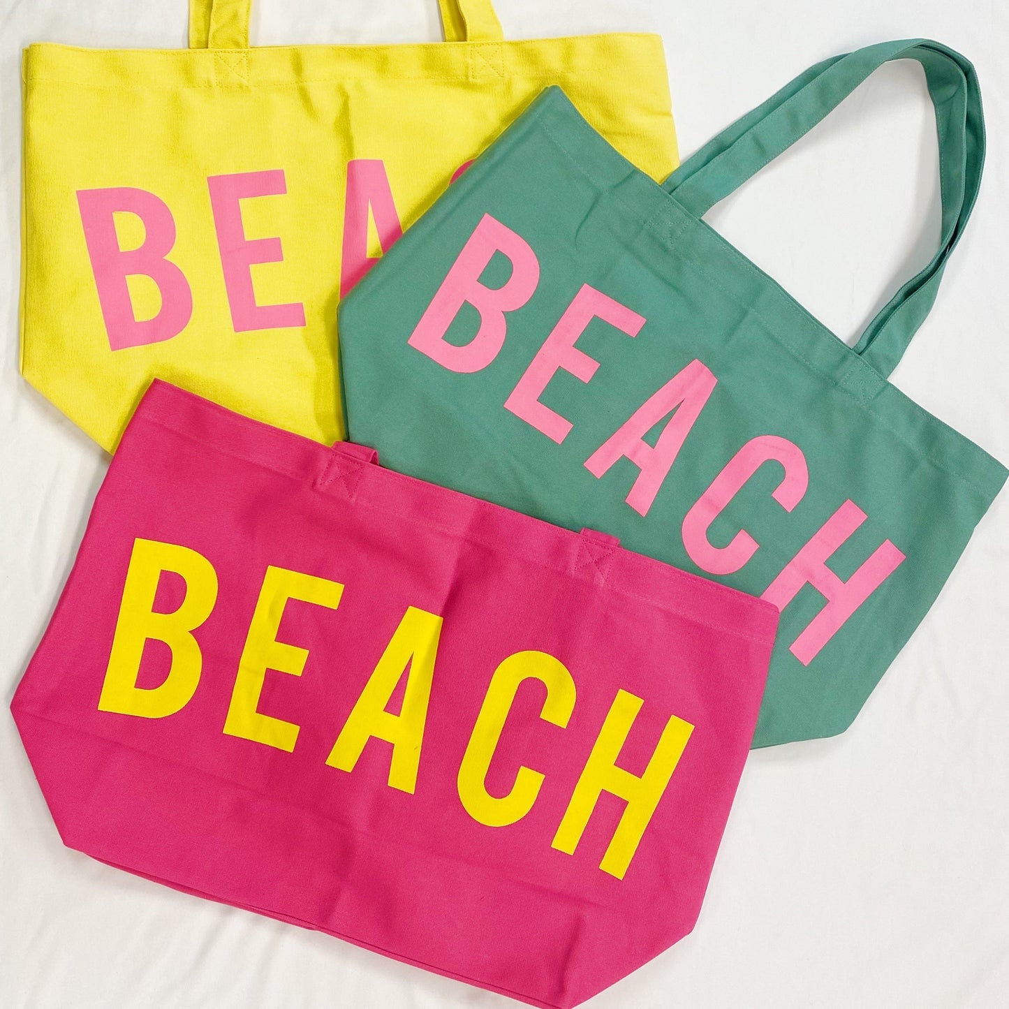 Bright BEACH Canvas Tote Bag | Oversized Beach Bag - Girls Trip Goods