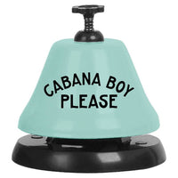 Cabana Boy Please metal service bell in mint green — funny drink bell for pool parties, girls trips, and home bars.