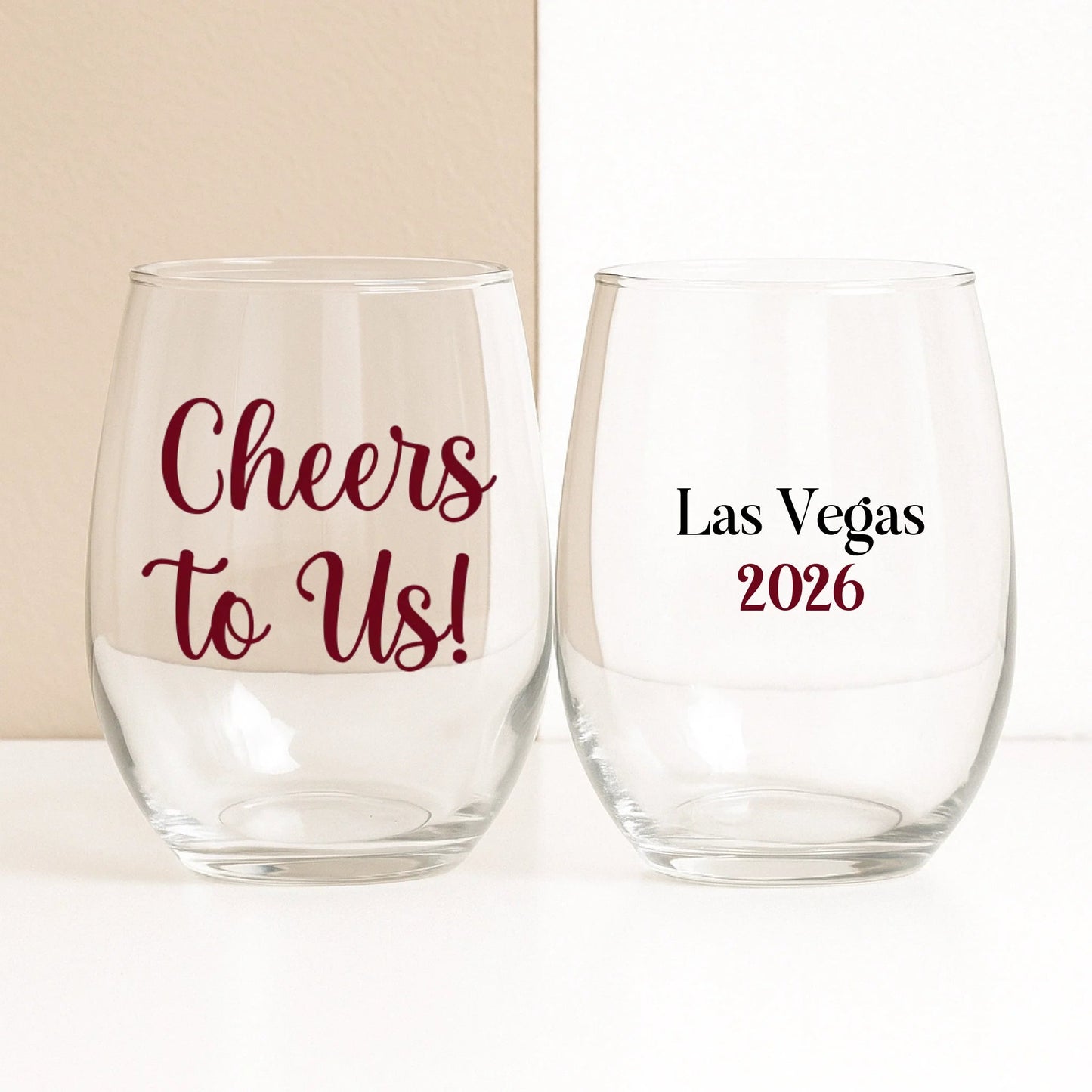 Cheers Personalized Stemless Wine Glass - 15 ounce - Girls Trip Goods