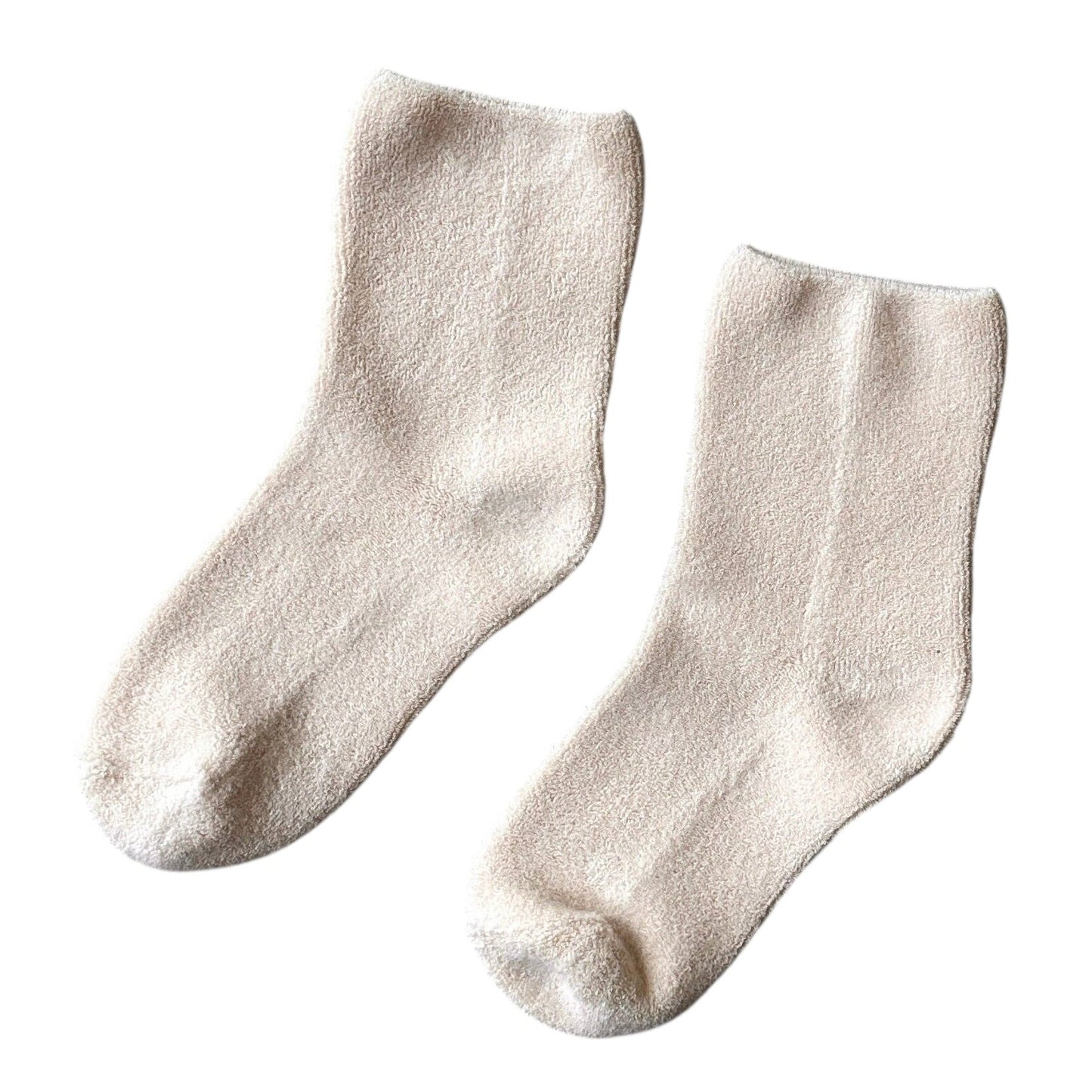 Cloud Socks Ecru - Fluffy Terry Cotton Cozy Socks by Le Bon Shoppe - Girls Trip Goods