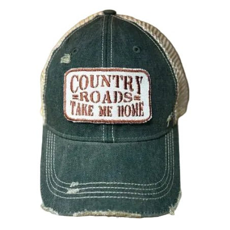 Country Roads Take Me Home Distressed Trucker Hat - Girls Trip Goods