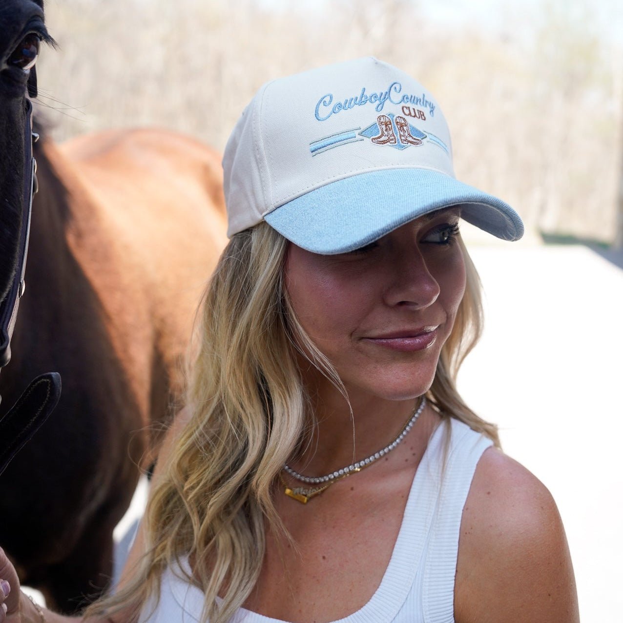 Cowboy Country Club - Denim Vintage Trucker Hat - Girls Trip Goods