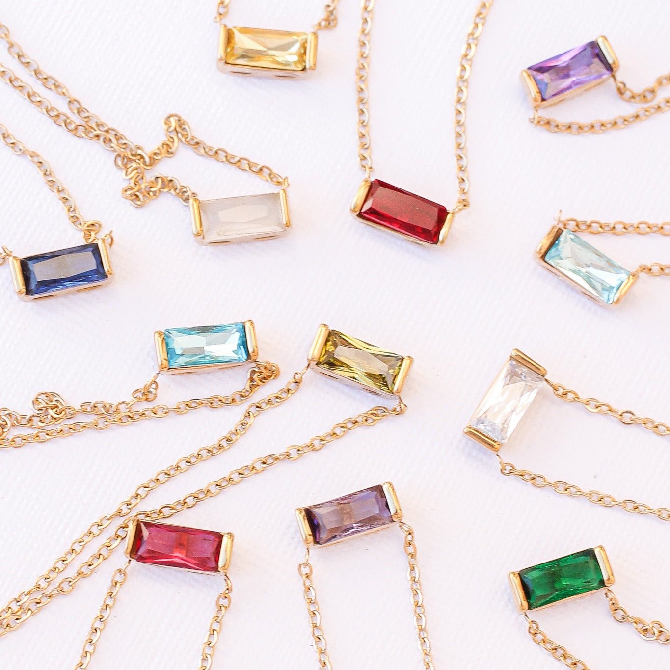 Dainty Birthstone Necklace - Waterproof Gold or Silver Pendant - Girls Trip Goods