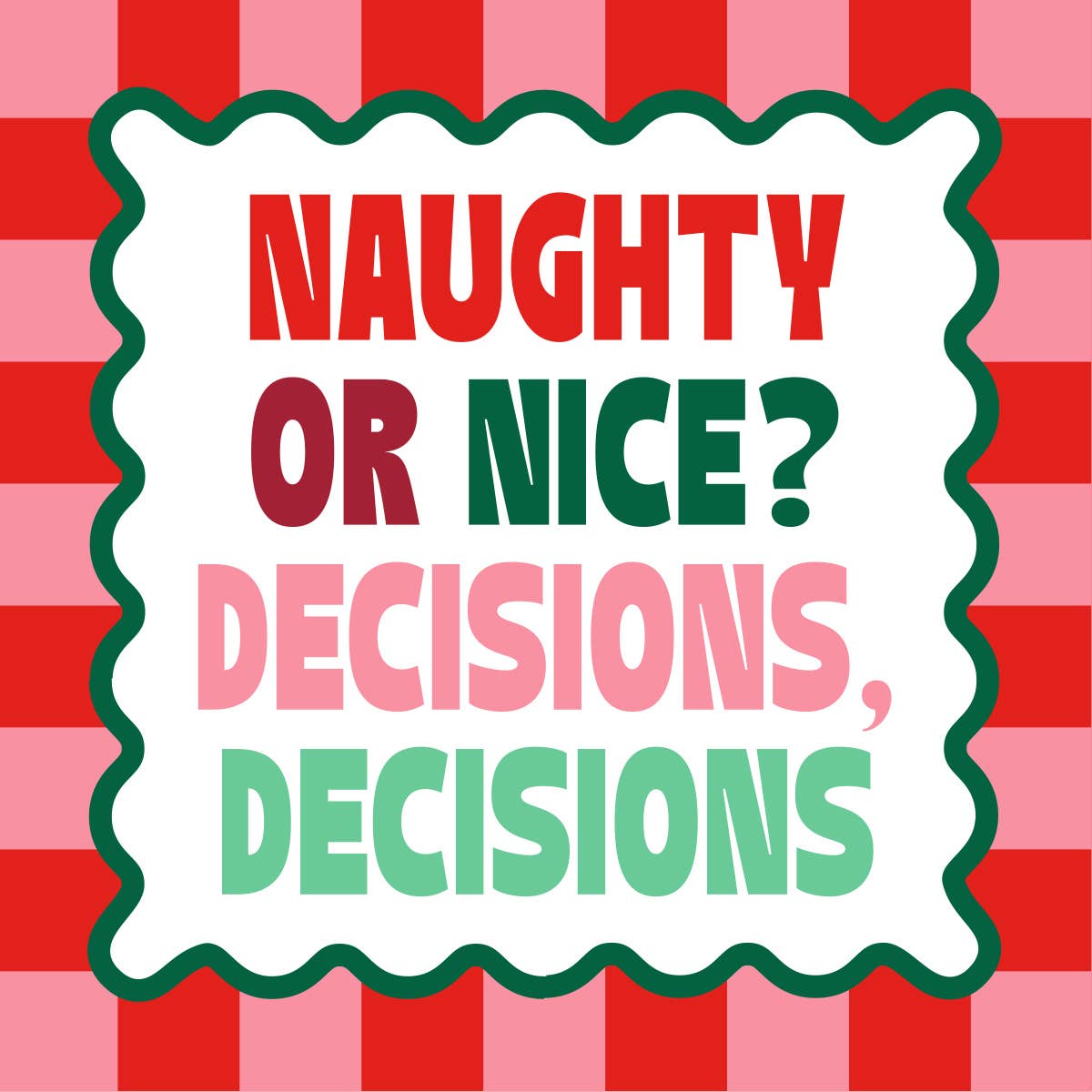 "Decisions Decisions" Funny Christmas Cocktail Napkins | Holiday Party Napkins 20ct - Girls Trip Goods
