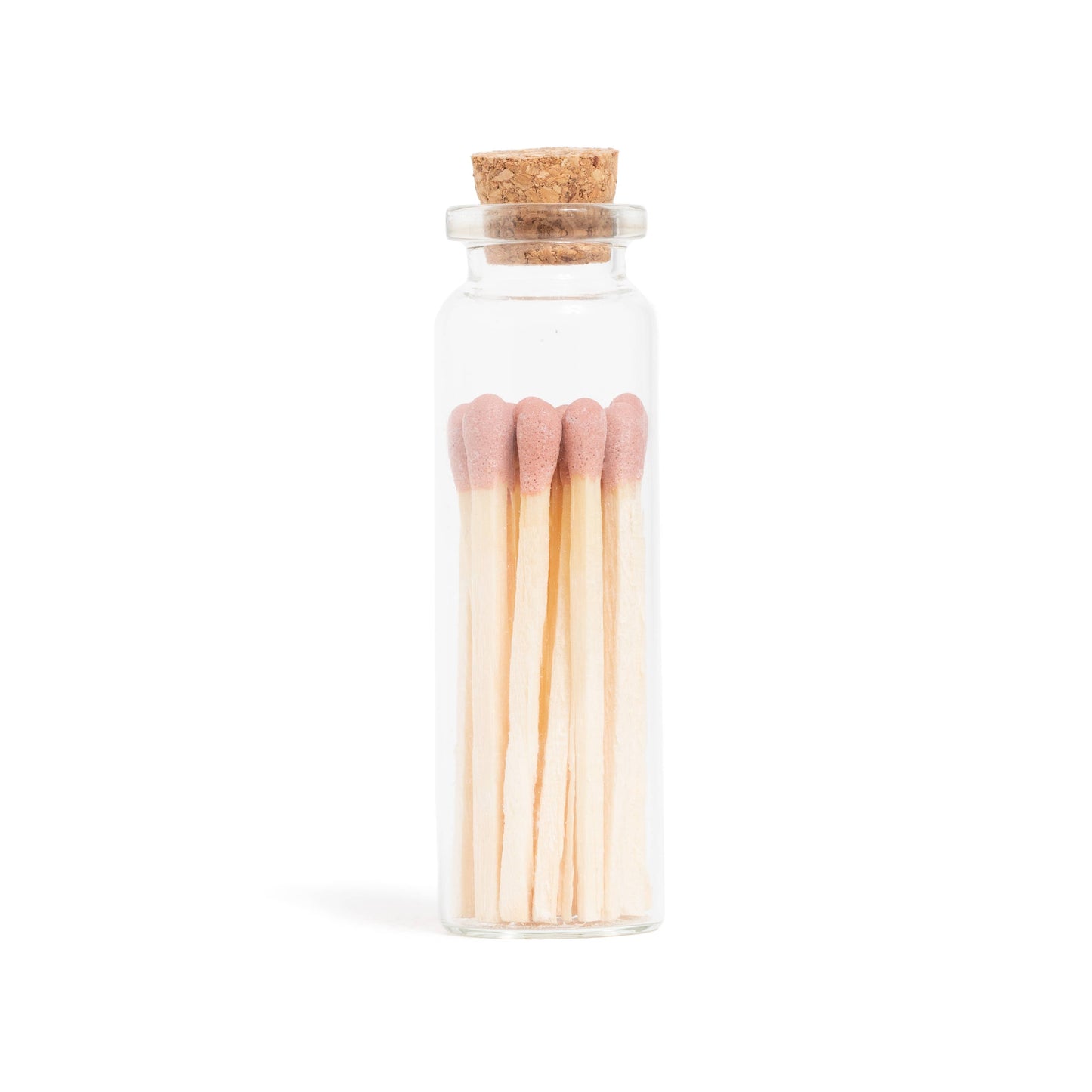 Dusty Rose Matches in Corked Glass Vial - 18 Pink Matches with Striker - Girls Trip Goods