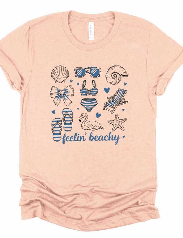 Feelin' Beachy Graphic Boutique Top Tee - Girls Trip Goods