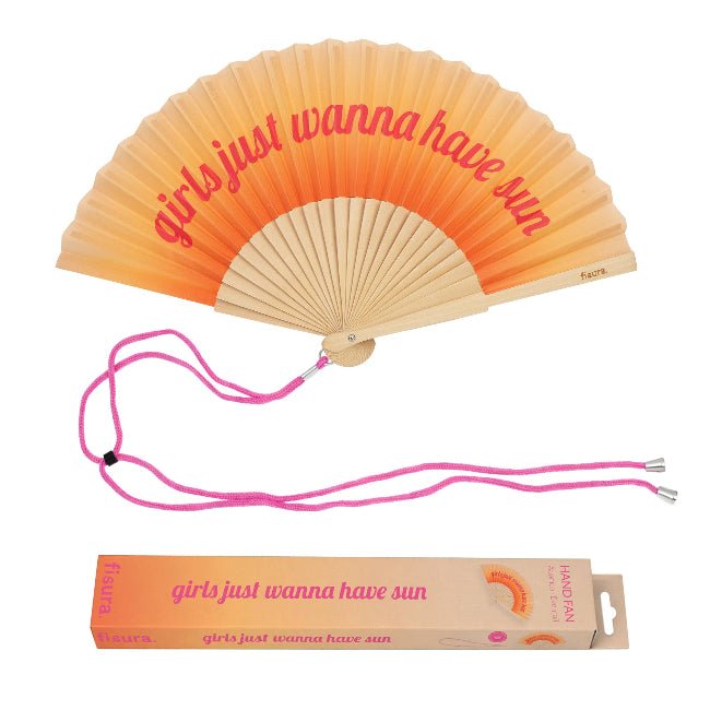 "Girls Just Wanna Have Sun" Hand Fan | Orange Gradient - Girls Trip Goods