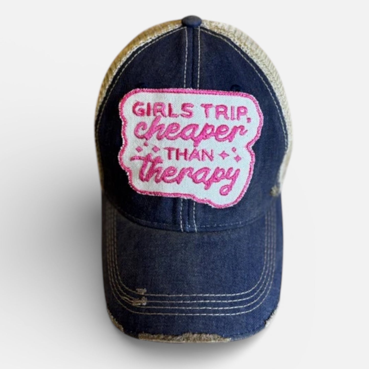 Girls Trip Cheaper Than Therapy Hat | Distressed - Girls Trip Goods