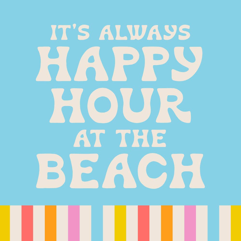 Happy Hour At The Beach Paper Cocktail Napkins - 20 count - Girls Trip Goods