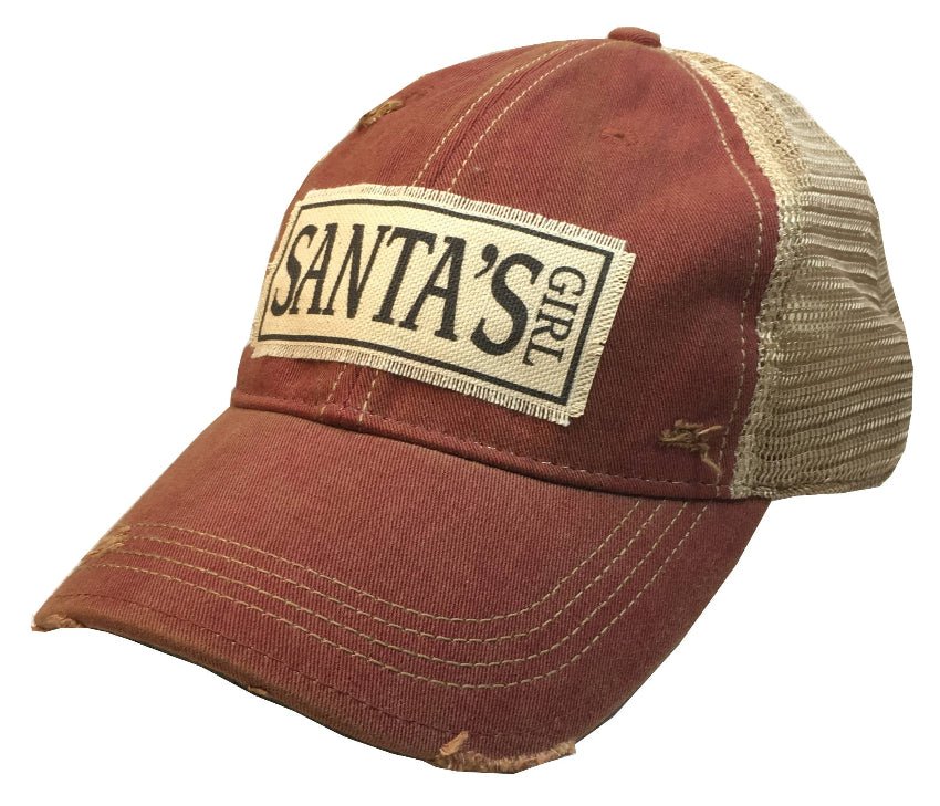 Holiday Hat Santa's Girl Trucker Cap | Dark Red - Girls Trip Goods