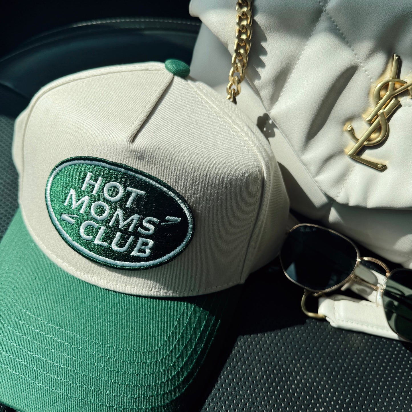 Hot Moms Club Hat - Green Vintage Trucker Hat | Adjustable Snapback - Girls Trip Goods