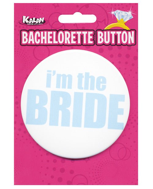 I’m With the Bride Button – Blue 3" Bachelorette Party Pin - Girls Trip Goods