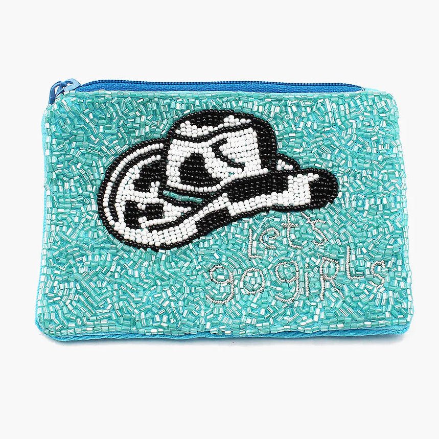 Let's Go Girls Blue Cowboy Beaded Coin Bag - Girls Trip Goods