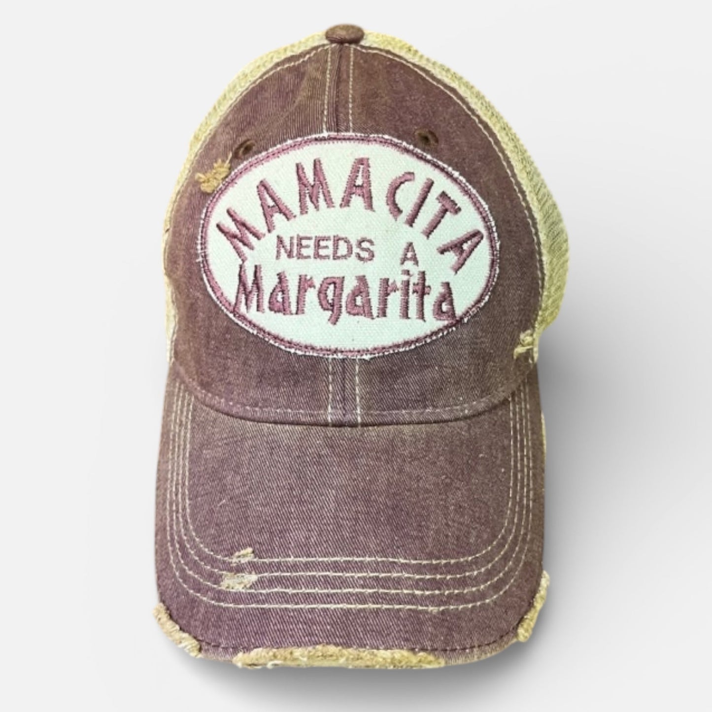 Mamacita Needs a Margarita Distressed Trucker Hat - Girls Trip Goods