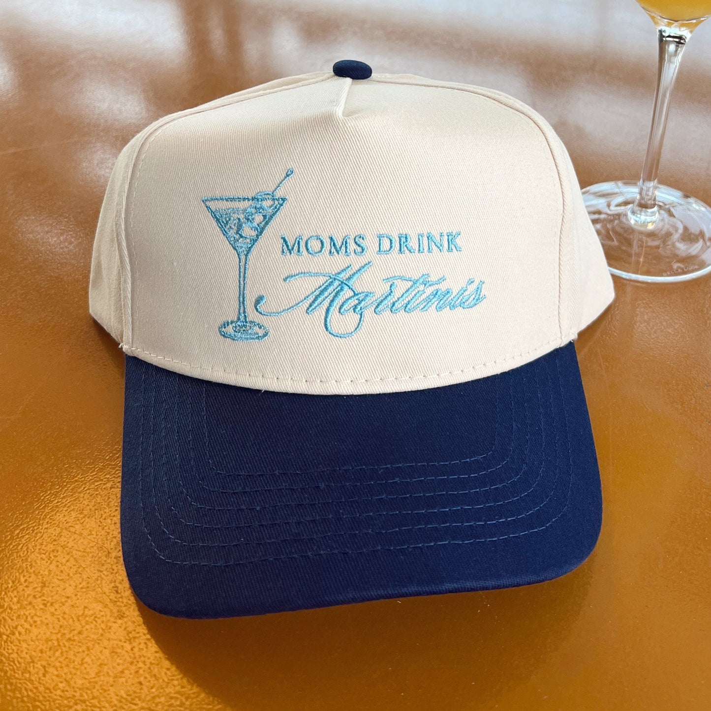 Mom's Drink Martinis Trucker Hat | Navy Vintage - Girls Trip Goods
