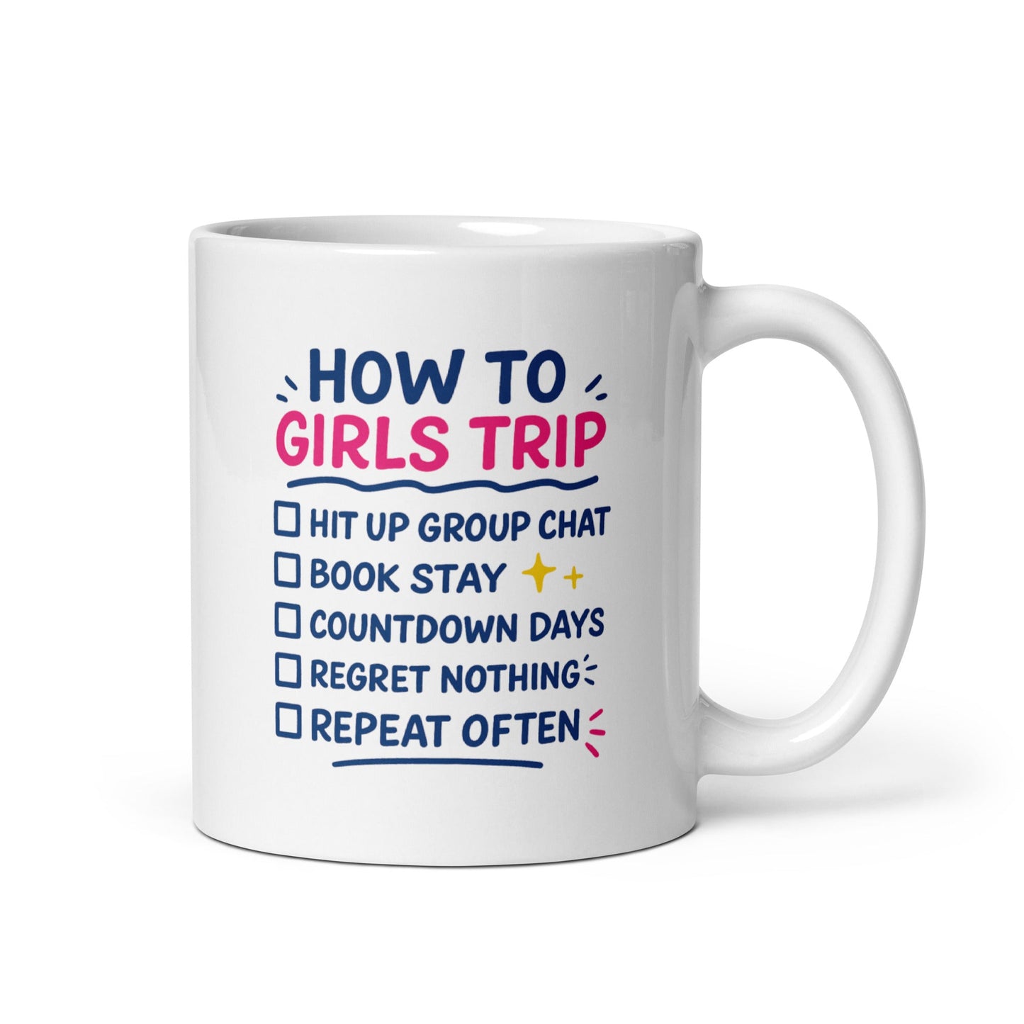 Mug How To Girls Trip Blue/Pink - 11 ounce - Girls Trip Goods