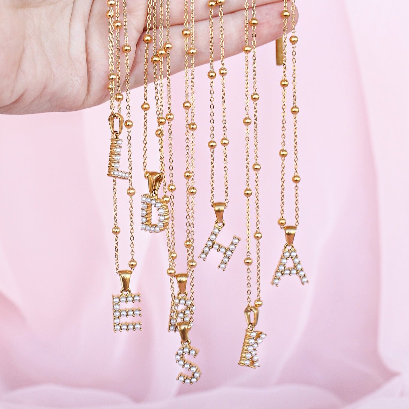 Pearl Initial Necklace - 18k Gold Plated Personalized Jewelry - Girls Trip Goods