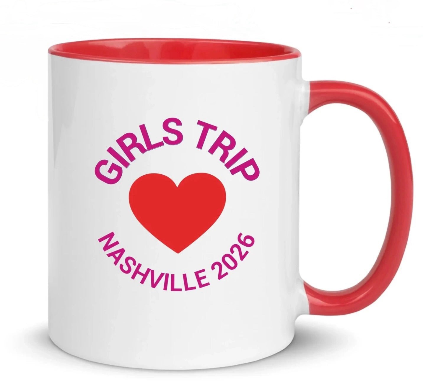 Personalized Heart Mug - Custom Top & Bottom (11oz / 15oz) - Girls Trip Goods