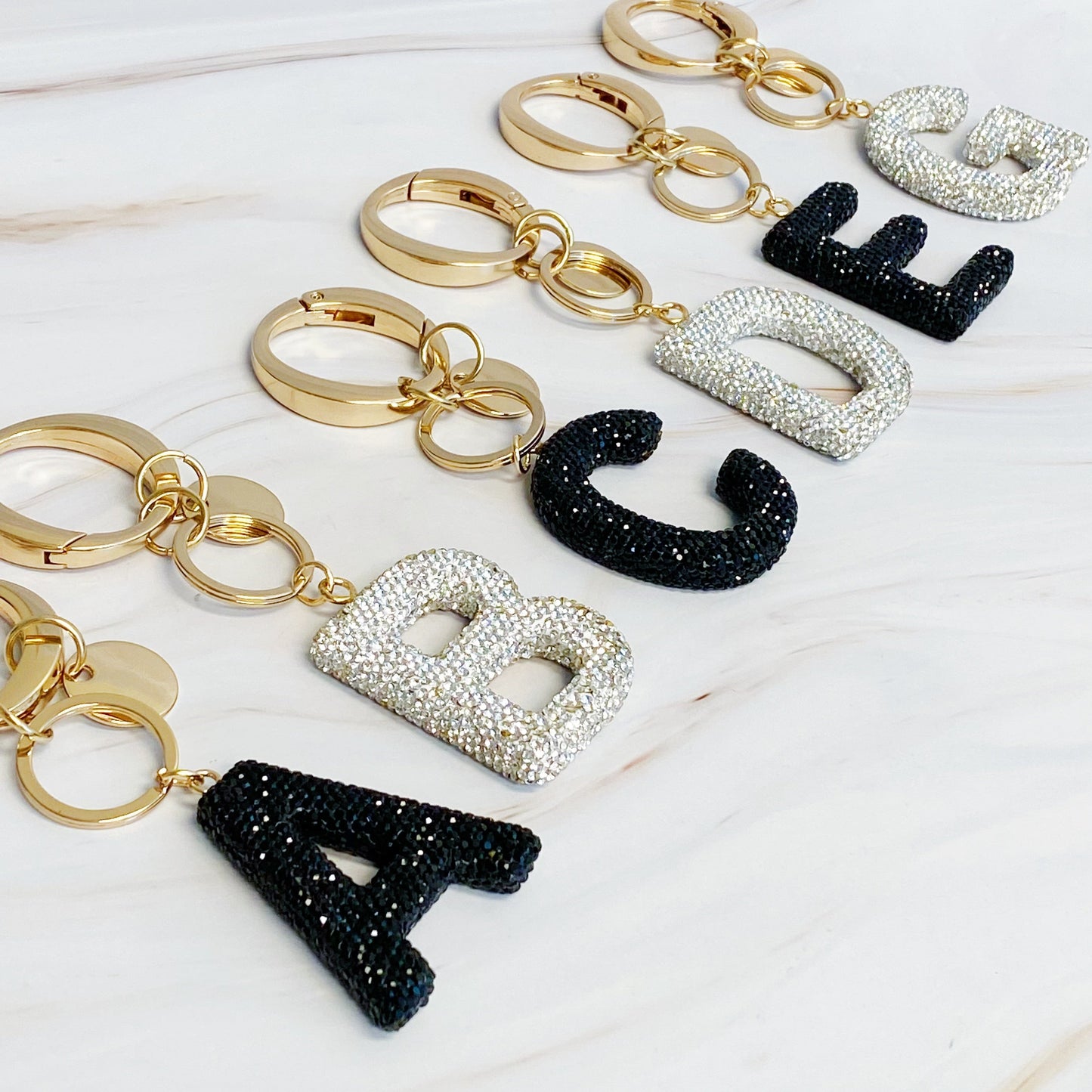 Personalized Initial Keychain - It Girl Glam Letter Charm for Bags & Keys - Girls Trip Goods