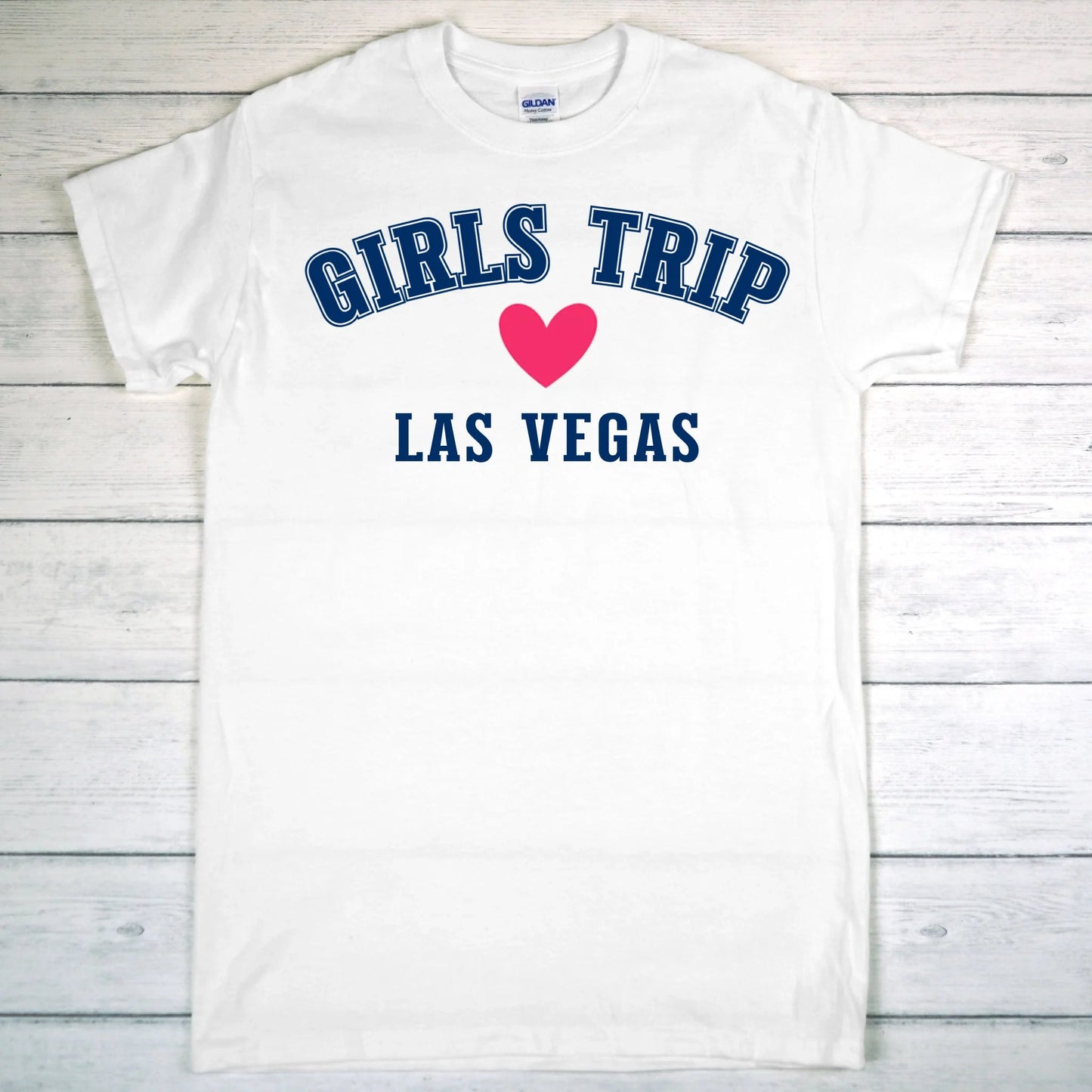 Personalized Varsity Tee – Customized Shirt, Personalize Top/Bottom Text - Girls Trip Goods