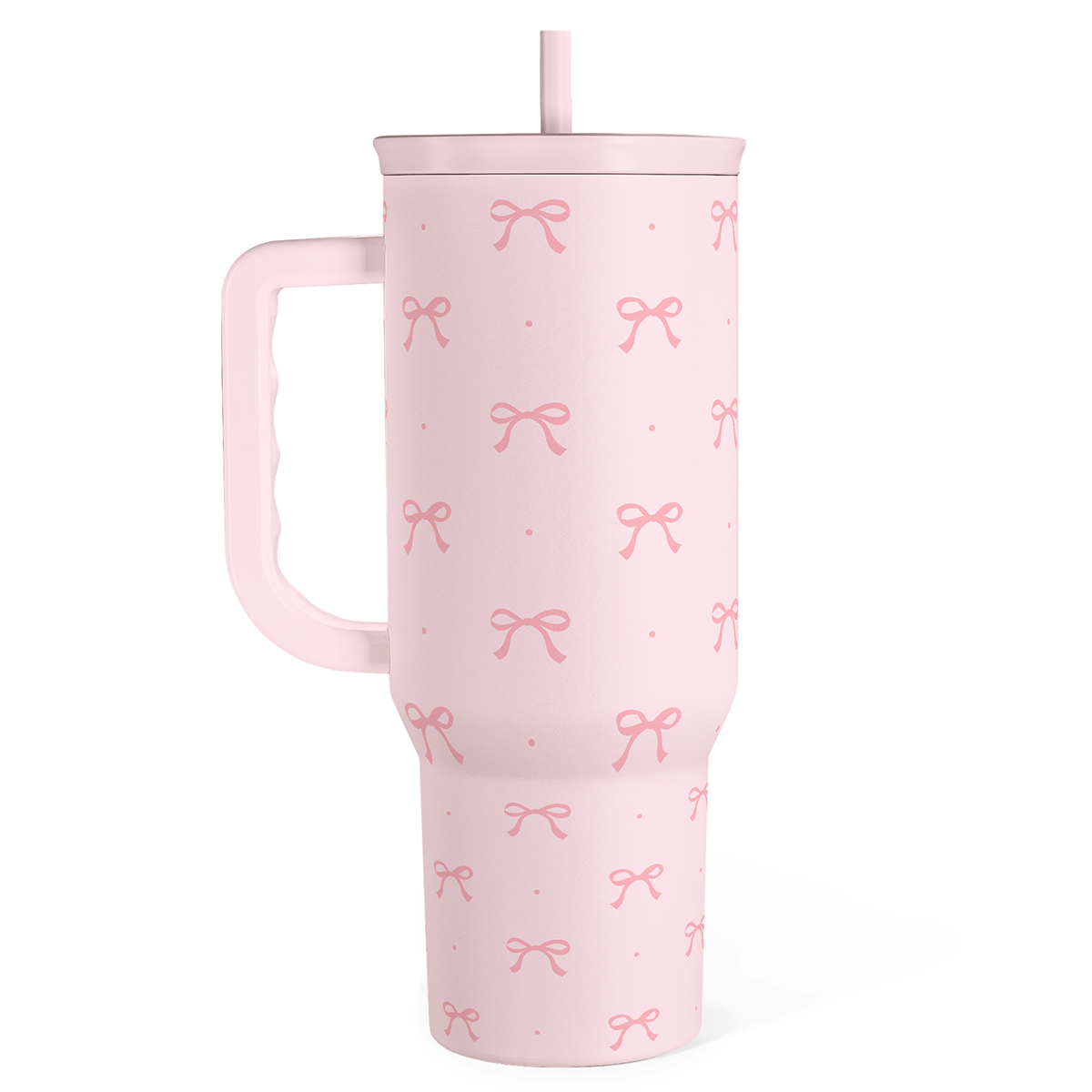 Pink Bows 40oz Tumbler with Handle - Girls Trip Goods