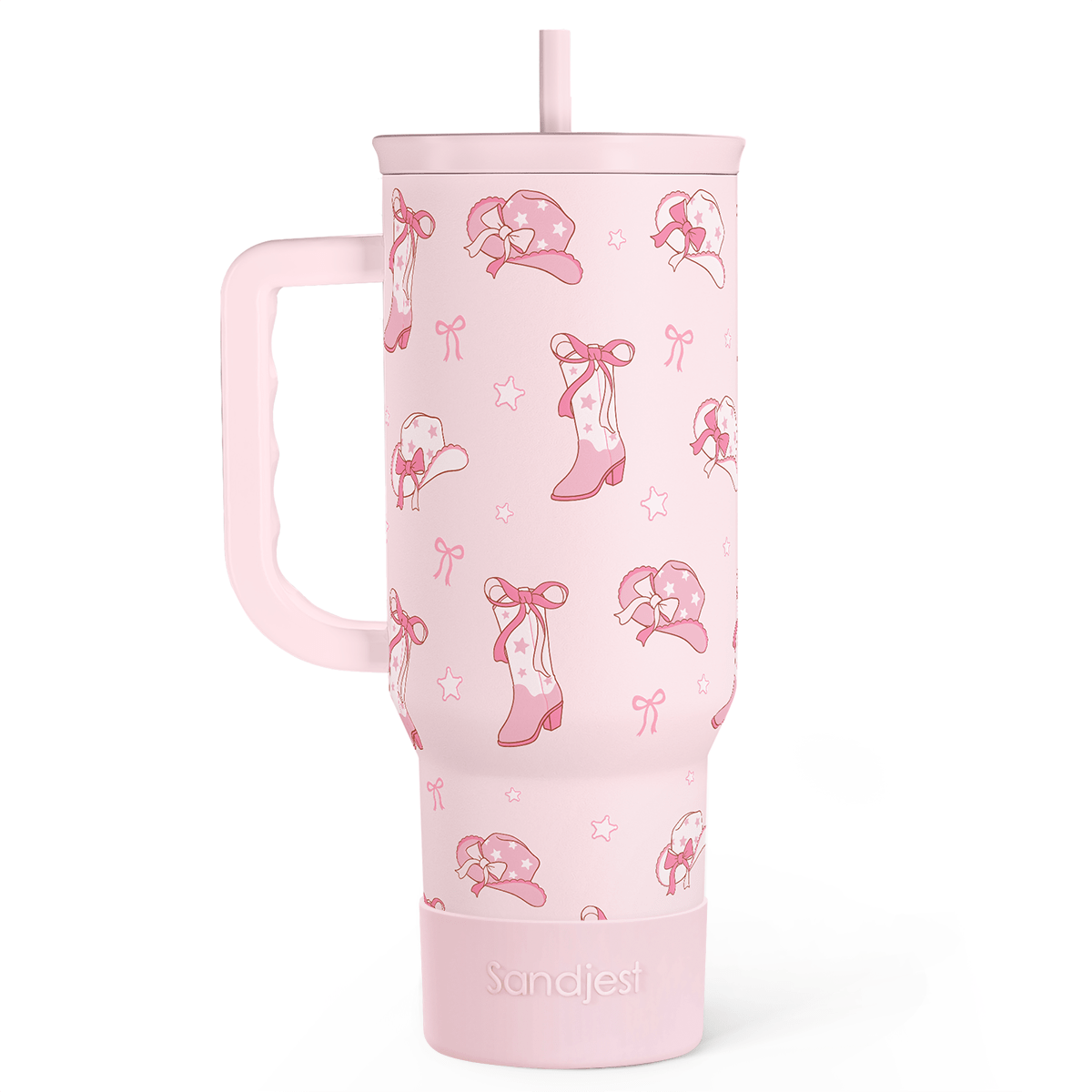 Pink Cowgirl Boots 40oz Tumbler with Handle - Girls Trip Goods