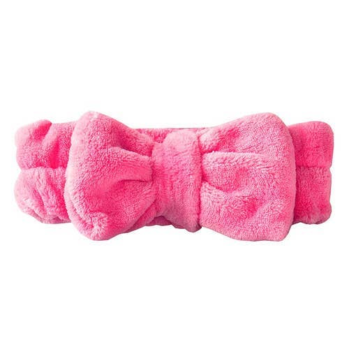 Plush Bow Spa Headband – Hot Pink - Girls Trip Goods