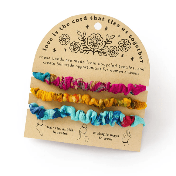 Priya Scrunchie Bracelets - Sustainable Stylish Hair Tie Wrist Accessories - Girls Trip Goods