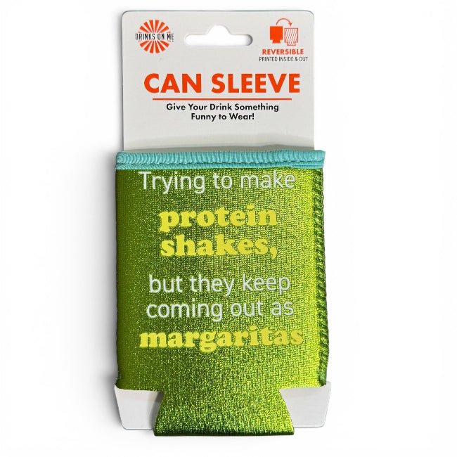 Protein Shakes Can Sleeve – Funny Reversible Drink Koozie by Drinks on Me - Girls Trip Goods