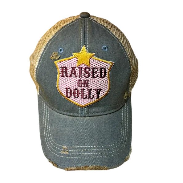 Raised on Dolly Trucker Hat | Distressed Snapback Cap - Girls Trip Goods