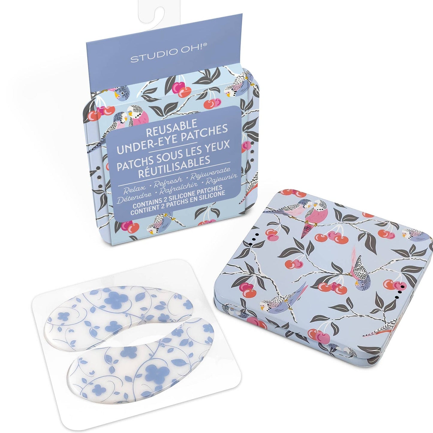 Reusable Under - Eye Patches - Birds in the Cherry Tree Silicone Eye Masks - Girls Trip Goods