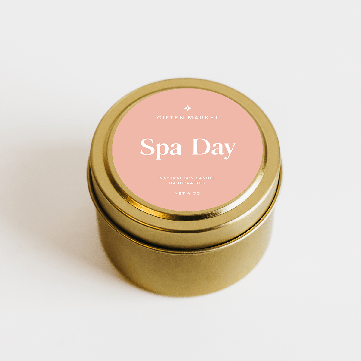 Spa Day Soy Candle - 4oz Gold Travel Tin - Gardenia Floral Scent - Girls Trip Goods