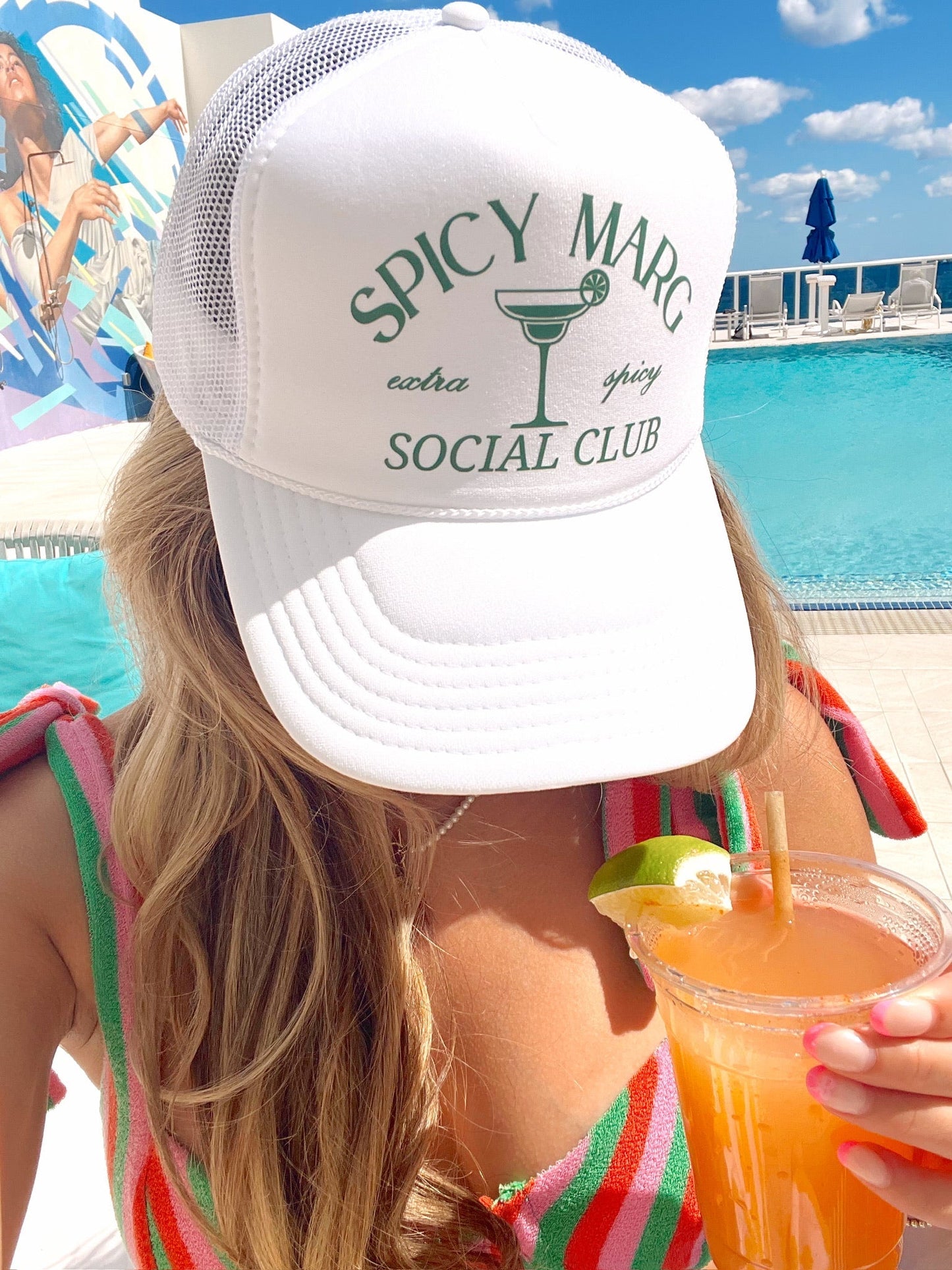 Spicy Marg Social Club Hat - Beach Bar Trucker Hat - Girls Trip Goods