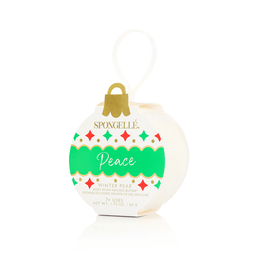 Spongellé Peace – Winter Pear Holiday Ornament Buffer - Girls Trip Goods