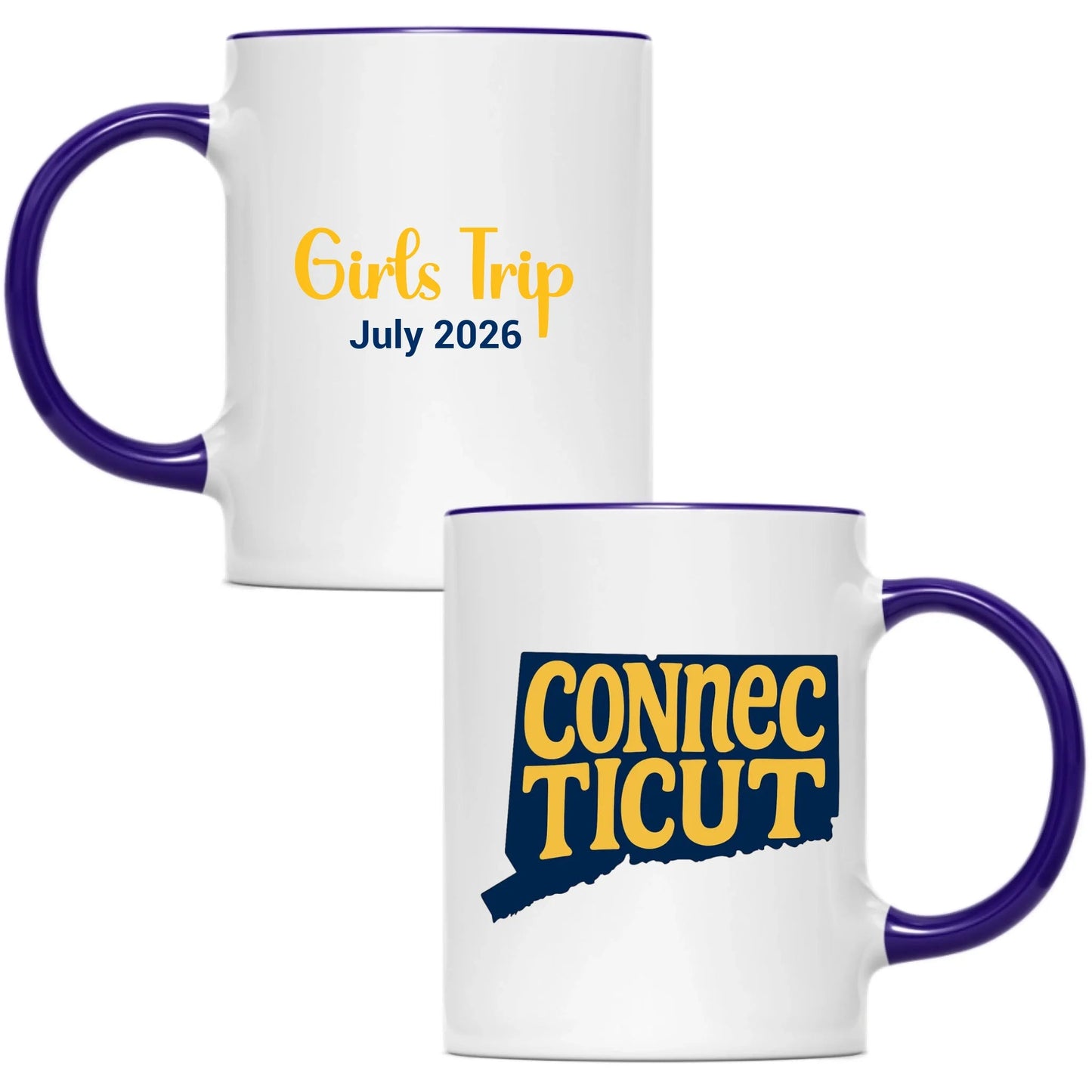 State Mug Connecticut - Personalized 11oz 15oz - Girls Trip Goods
