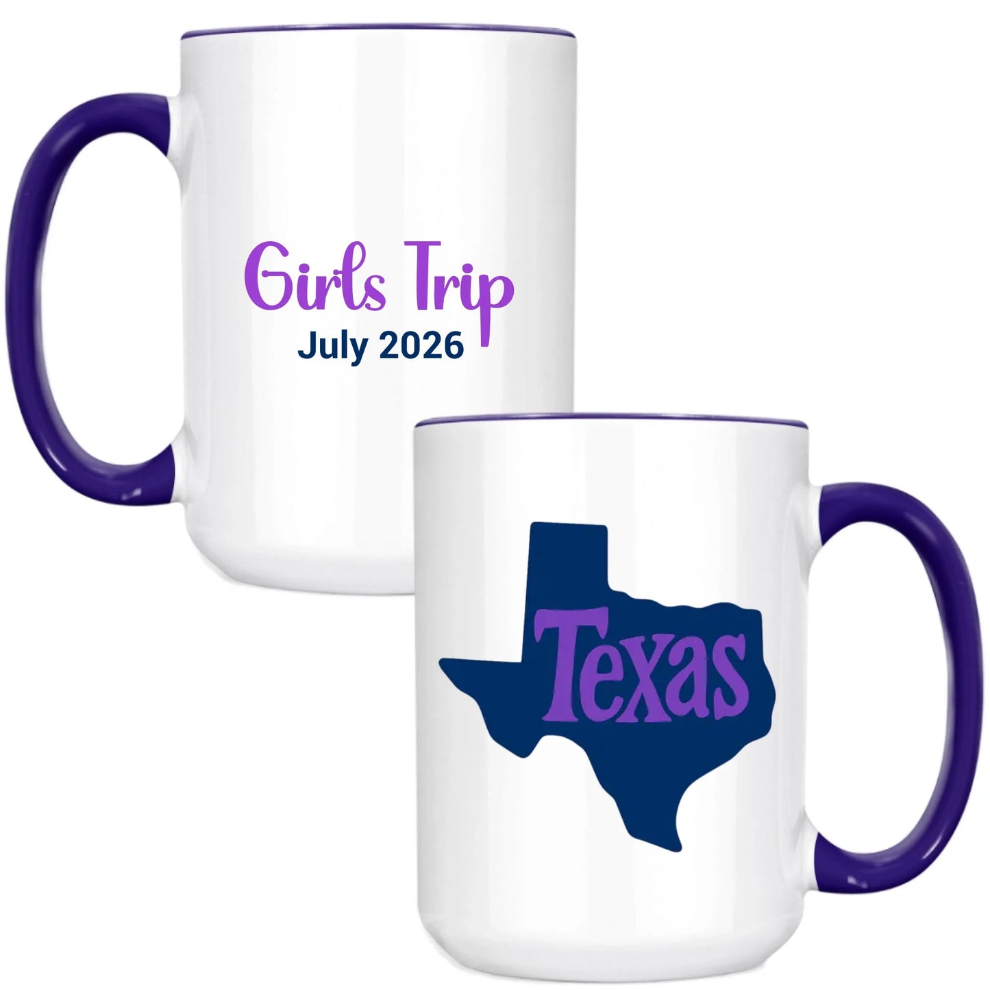 State Mug Texas - Personalized 11oz 15oz - Girls Trip Goods