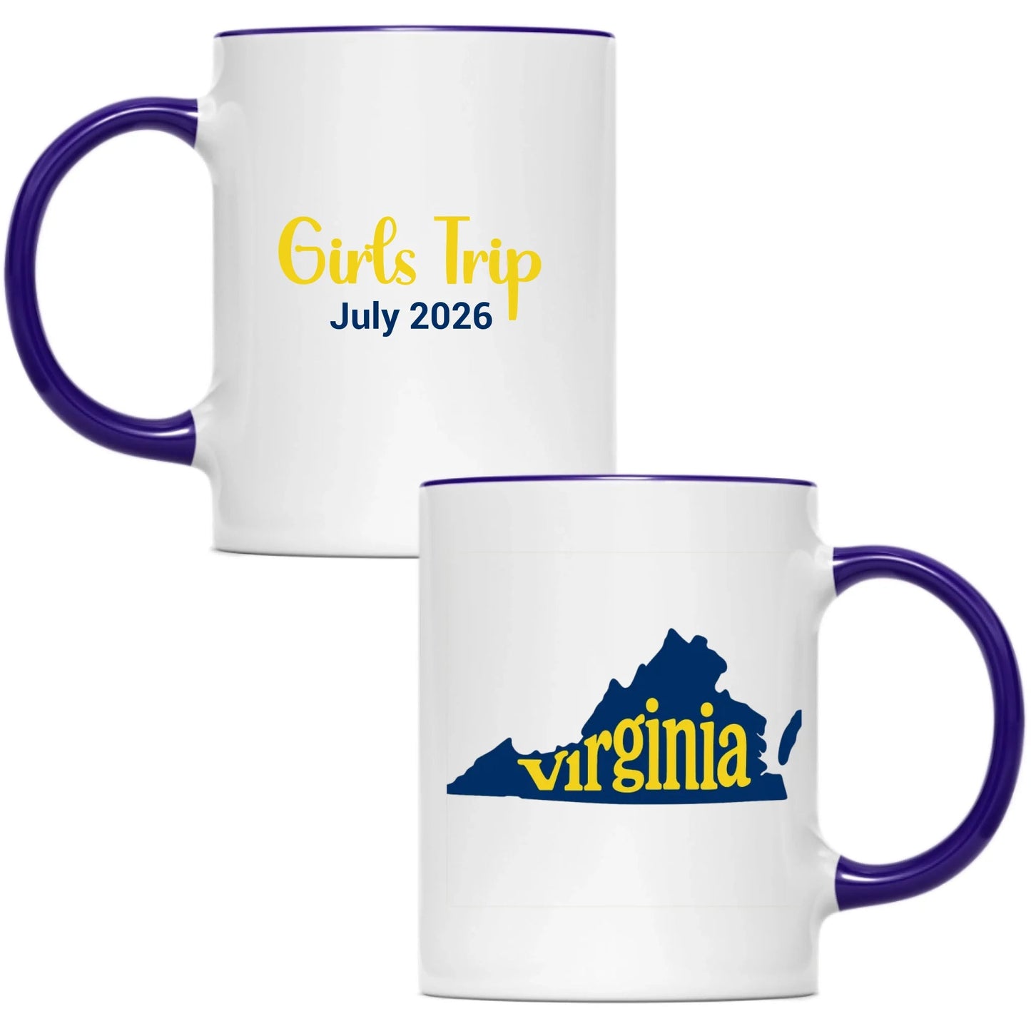 State Mug Virginia - Personalized 11oz 15oz - Girls Trip Goods