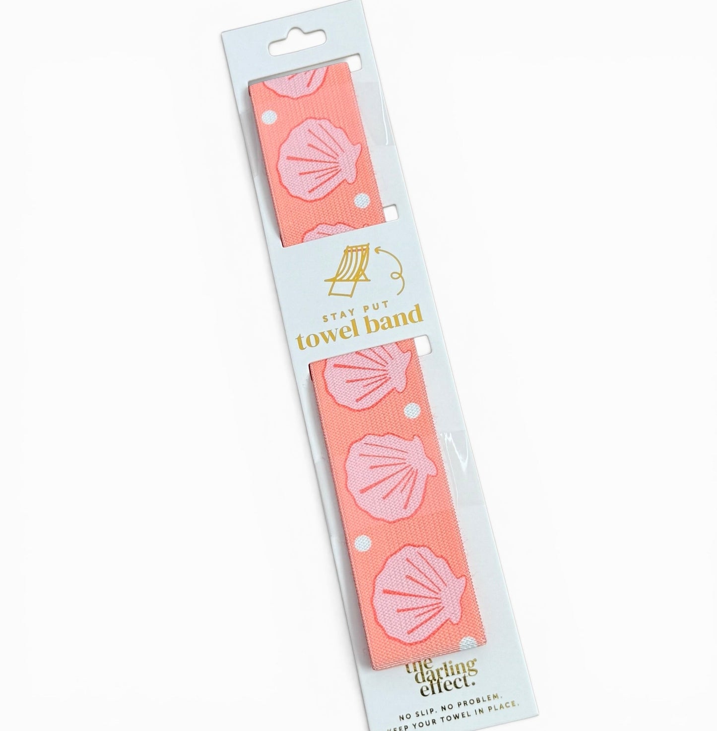 Stay - Put Beach Towel Band - Seashells Coral - Girls Trip Goods