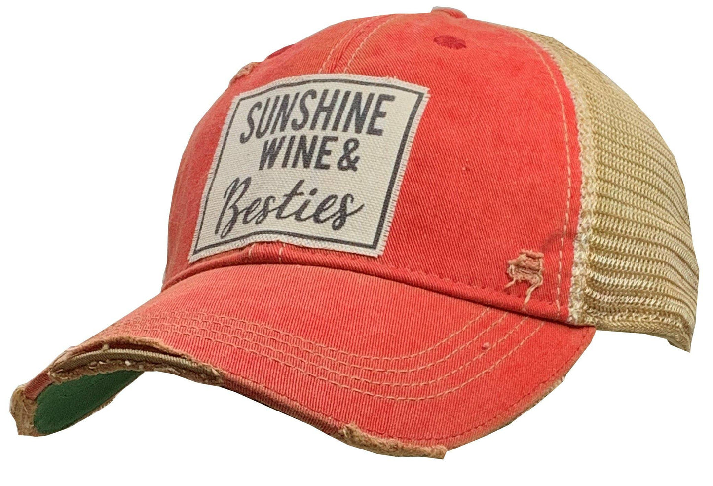 Sunshine Wine and Besties Distressed Trucker Hat Baseball - Girls Trip Goods